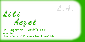 lili aczel business card